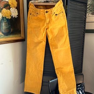 Prana saffron yellow corduroy pants size 2